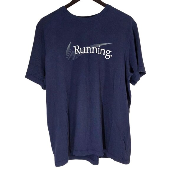 Nike The Nike Tee Dri-Fit Heritage Running Graphic Logo Tee Midnight Navy XL - Picture 2 of 6